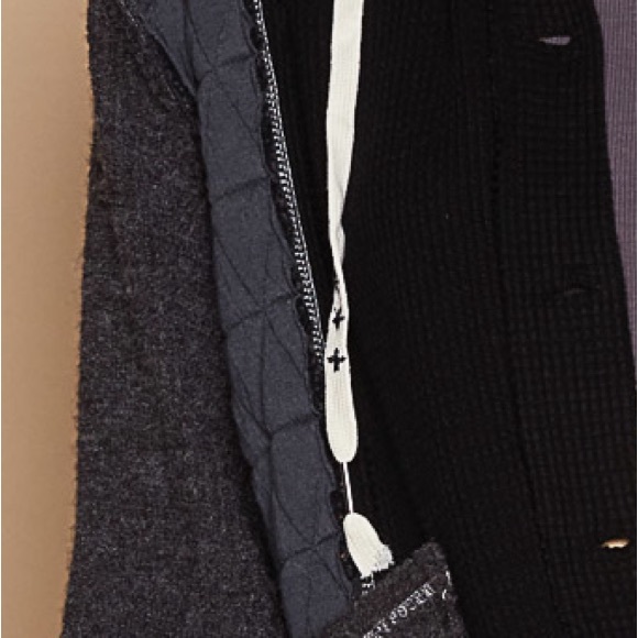 POL Shacket/ Mixed Print Hooded Button Up - Picture 3 of 3